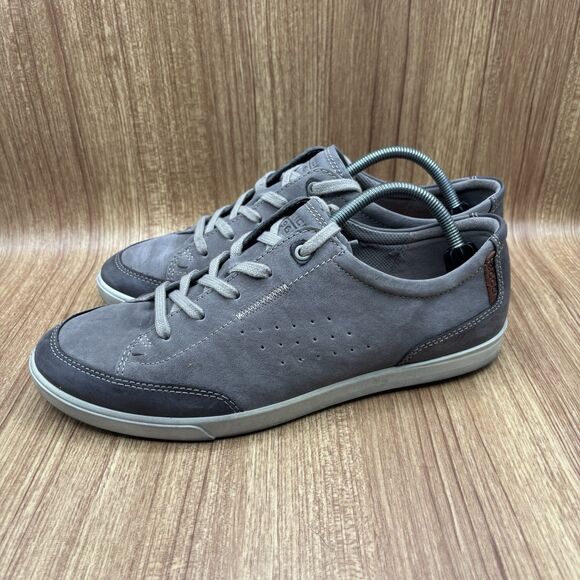 ECCO Collin 2.0 Leather Sneaker Men Grey Casual Perforated Lace Up EU 44 US 10.5 - Picture 4 of 8